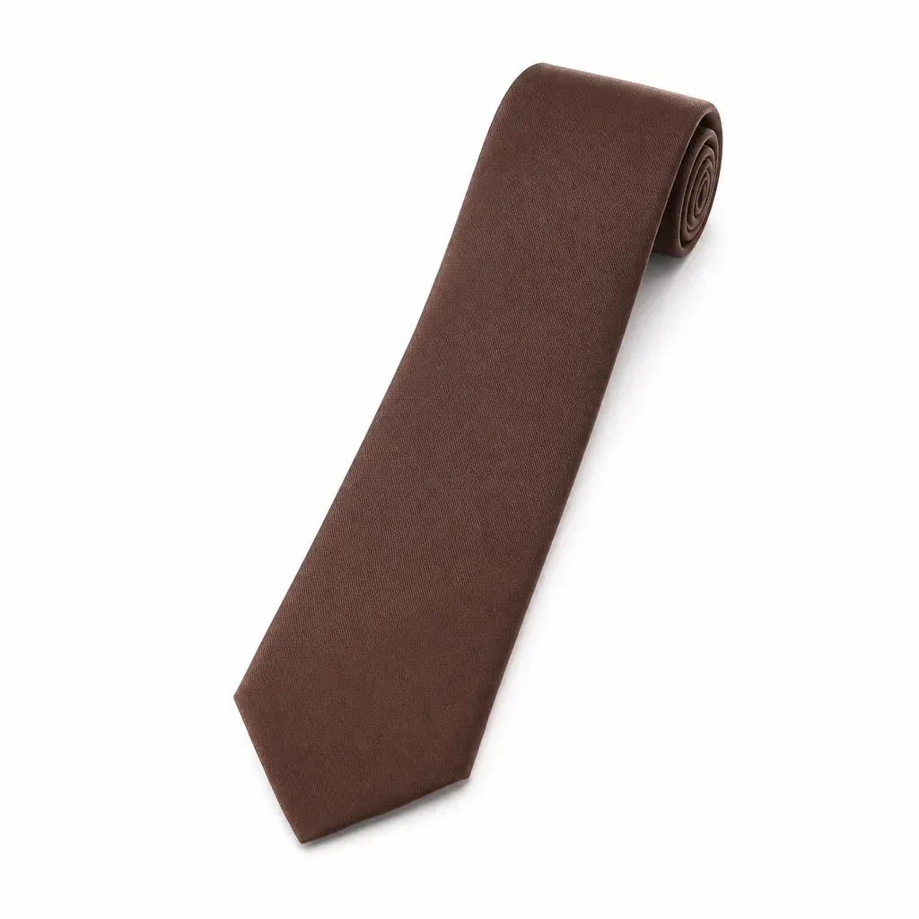 Self-Tipped Silk Tie Brown