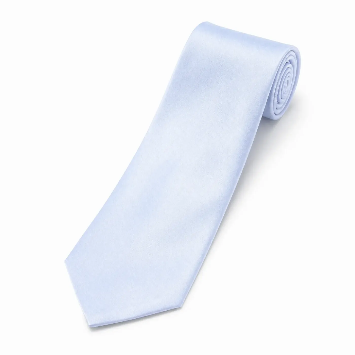 Self-Tipped Silk Satin Tie Light Blue