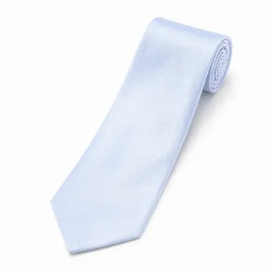 Tie 100% Silk Light Blue Gloss Self Tip - 8721399462874