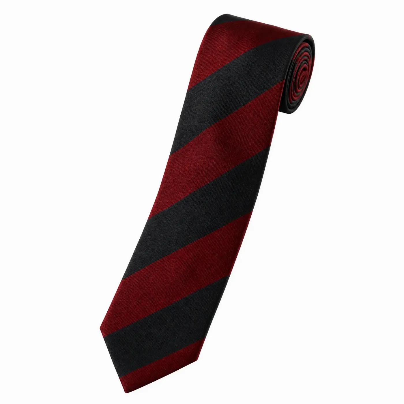 Self-Tipped Shantung Silk Tie Navy Red Stripe