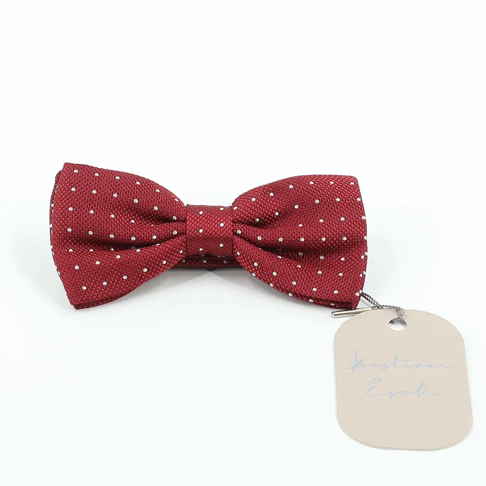Silk Bow Tie Red White Dots