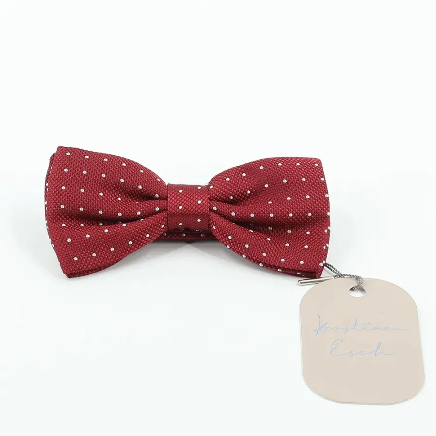 Bowtie 100% Silk Red & White Dots  - 8721399463291 1
