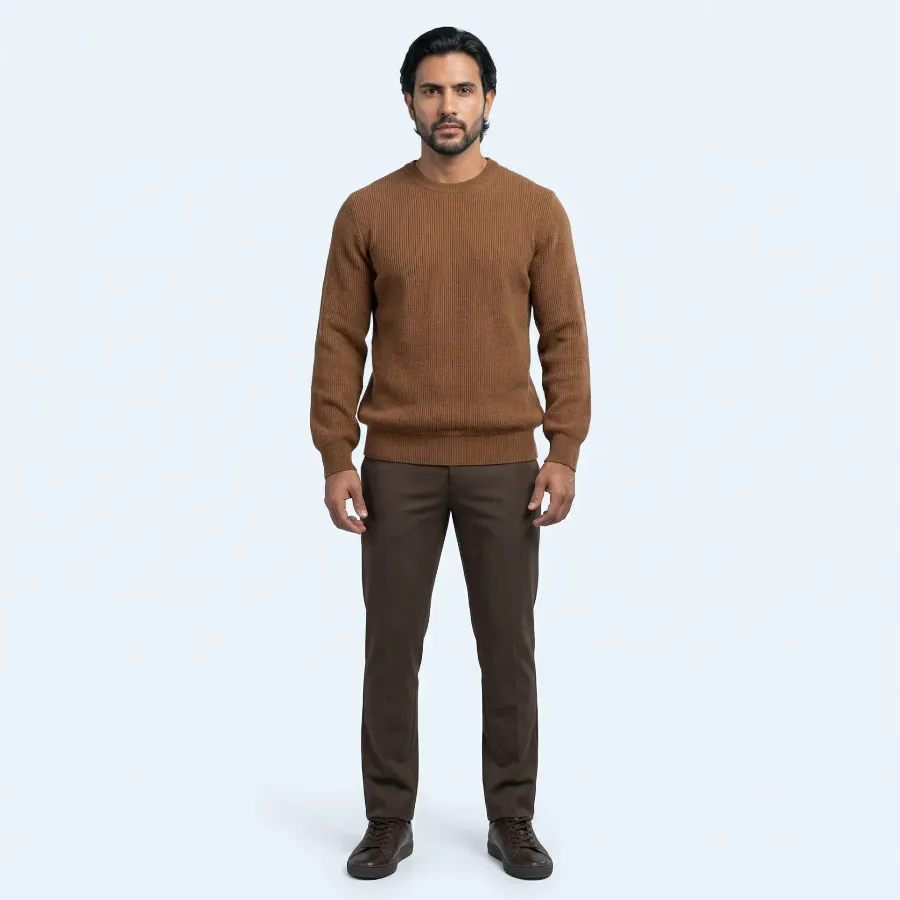 Rib knit sweater brown Milan cashmere   - 9c5606ac 2b23 448f b4a3 c8db261a8301 1774569562