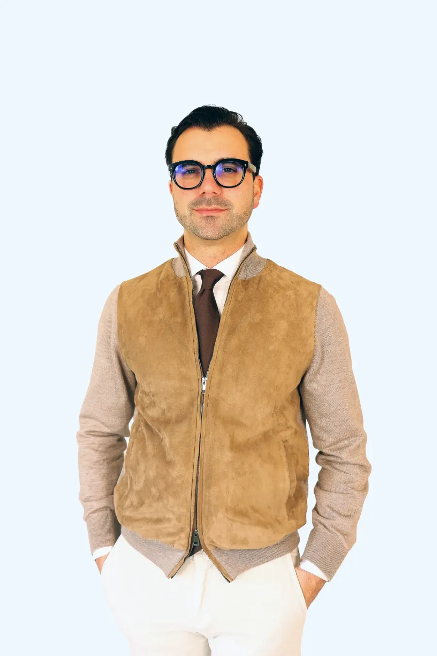 Jacket Cervo  walnut brown suede / kashilk - IMG 9389