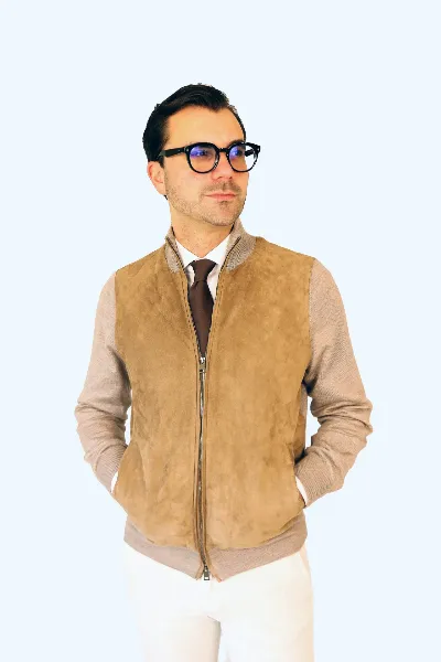 Jacket Cervo  walnut brown suede / kashilk - IMG 9421