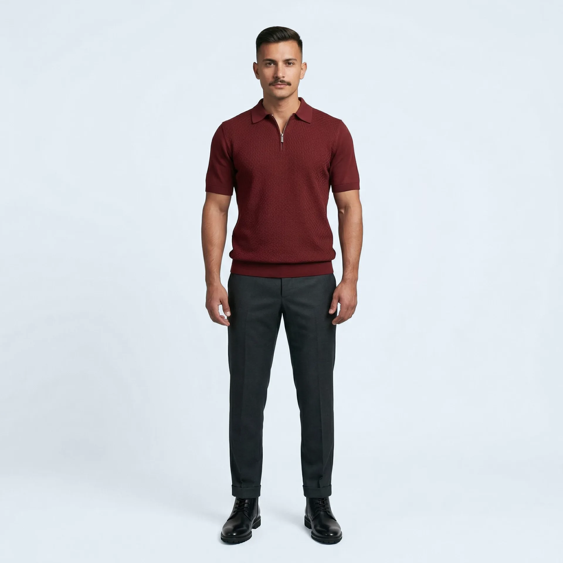 Silk Half-Zip Polo