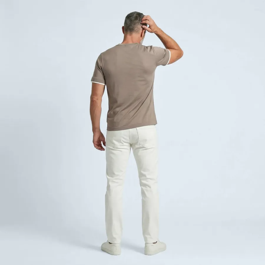 Jersey round neck Dozza brown pima cotton - 002 image ab6f9496 925c 45d3 a88e c9dbc8ed55f5