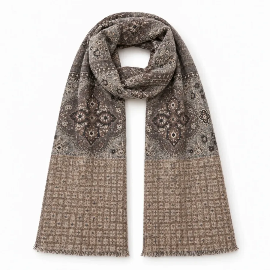 Wool Printed Scarf - scarf 17
