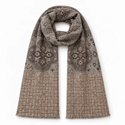 Wool Printed Scarf - scarf 17