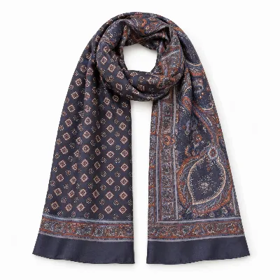 Silk Double Printed Scarf - 3 3