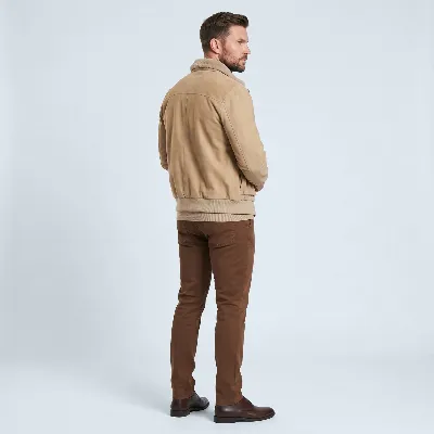 Neapolitan Suede Bomber with shearling  - Suede Bomber with Shearling Beige 8721399463819 2
