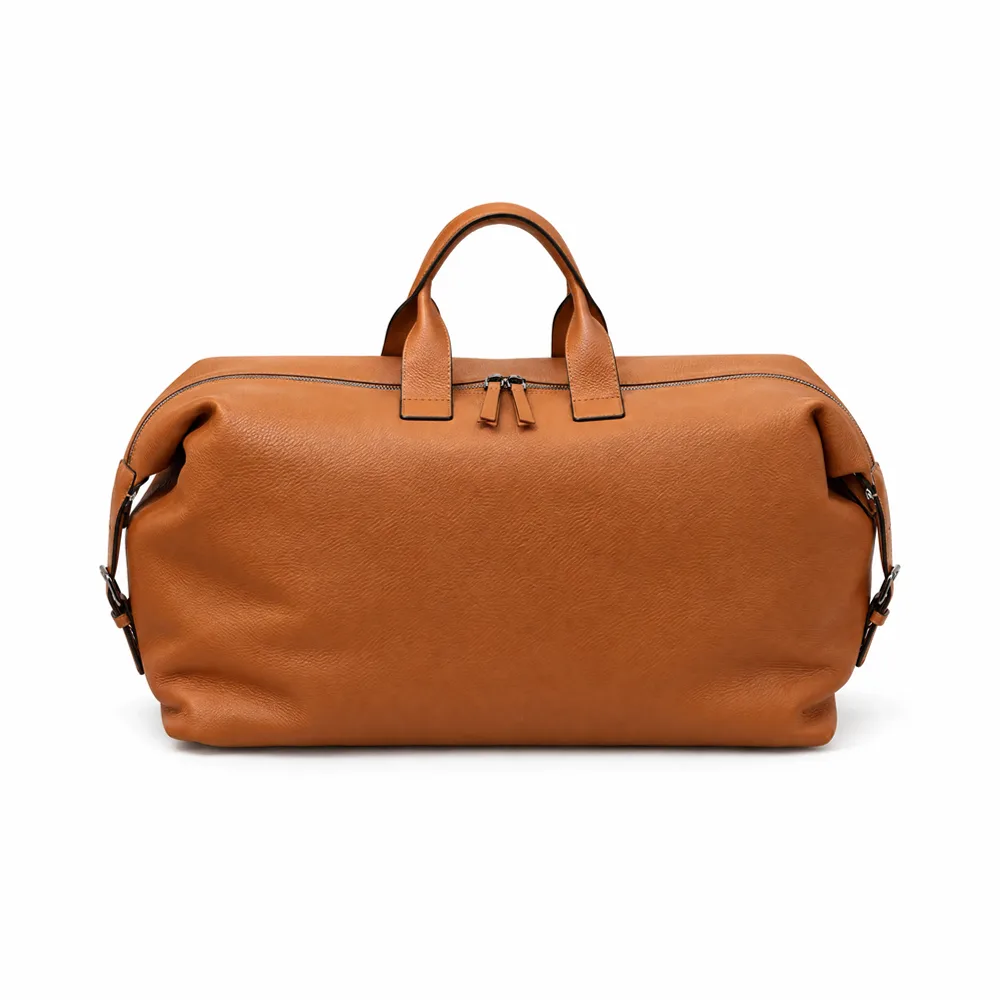 Neapolitan Deerskin Weekender Bag Cognac